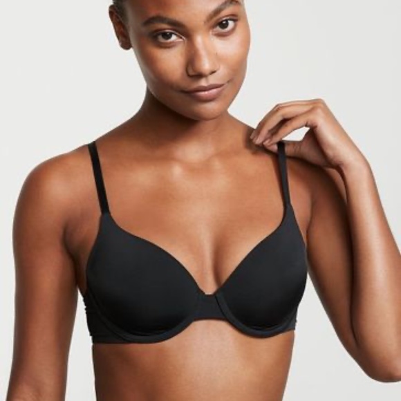 NWT Victoria's Secret T-Shirt Push Up Full Coverage Bra in Black- 32C - Picture 1 of 9